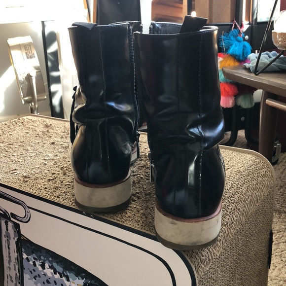 Aquatalia by Marvin k navy combat boots with zip - Picture 3 of 7